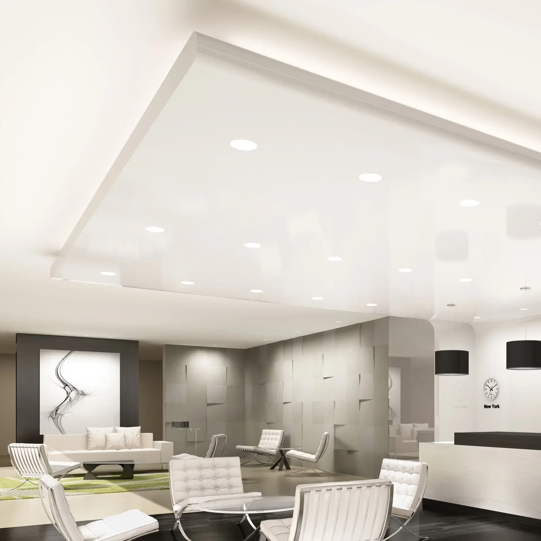 Subtle recessed lighting in a modern home